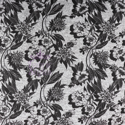 Black Floral Loungewear Fabric