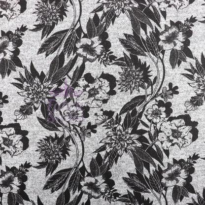 Black Floral Loungewear Fabric