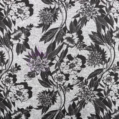 Black Floral Loungewear Fabric
