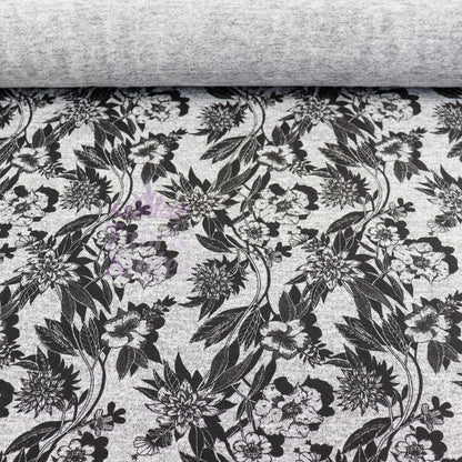 Black Floral Loungewear Fabric