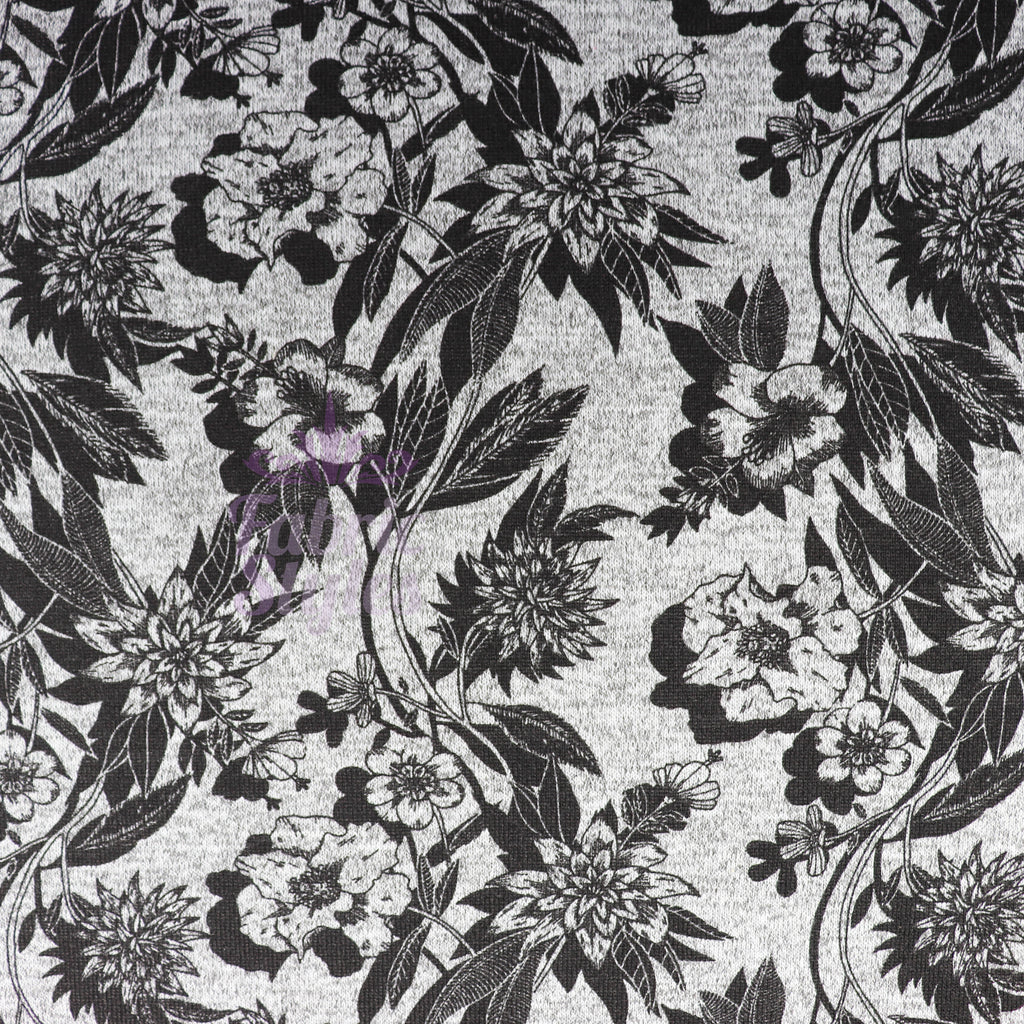 Black Floral Loungewear Fabric