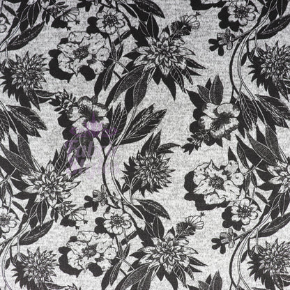 Black Floral Loungewear Fabric