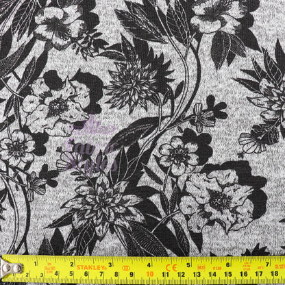 Black Floral Loungewear Fabric