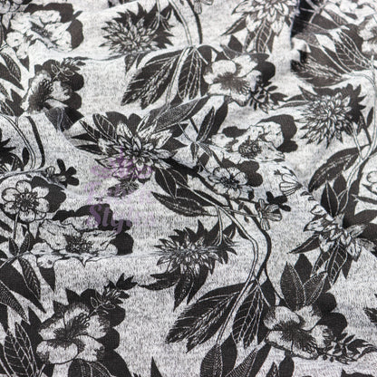 Black Floral Loungewear Fabric
