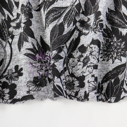 Black Floral Loungewear Fabric