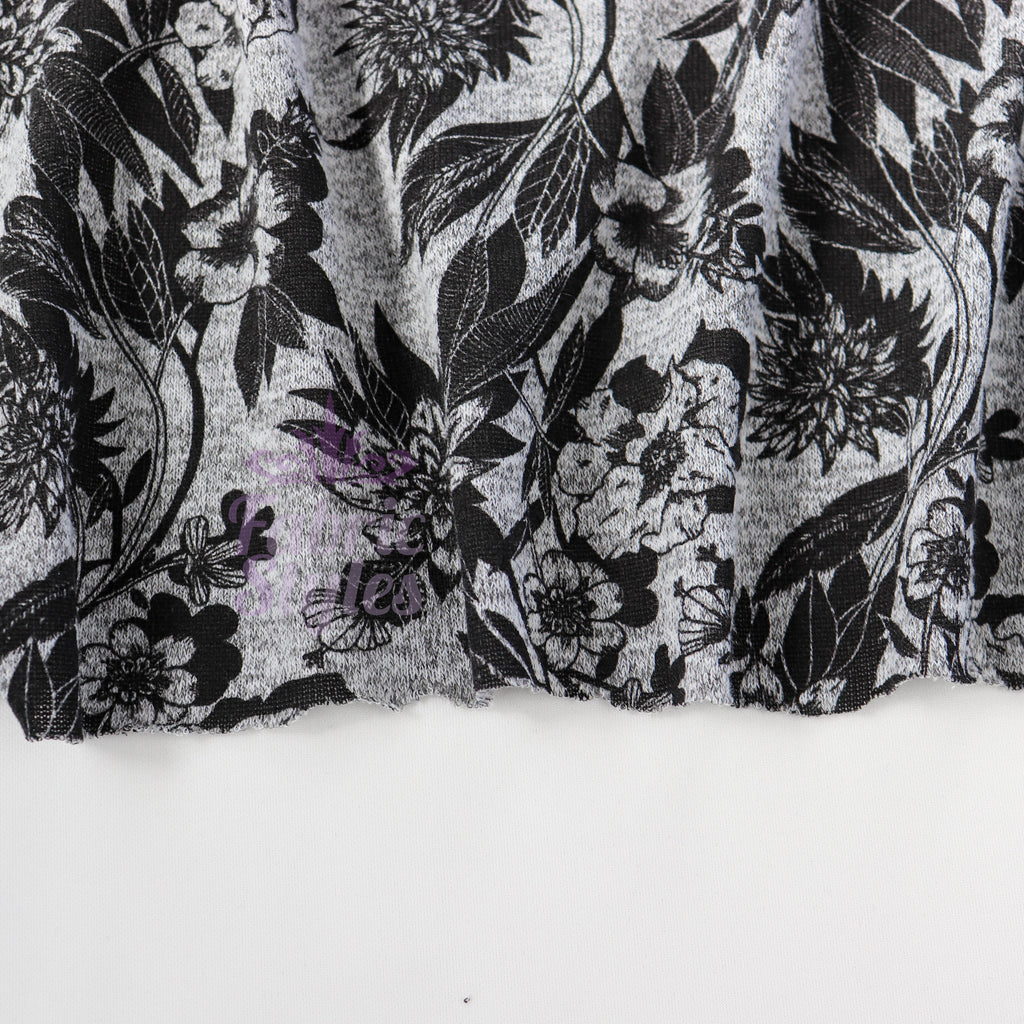 Black Floral Loungewear Fabric