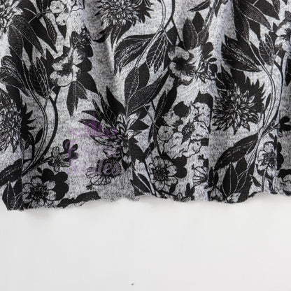 Black Floral Loungewear Fabric