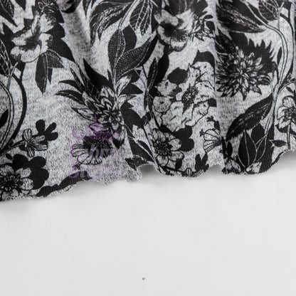 Black Floral Loungewear Fabric