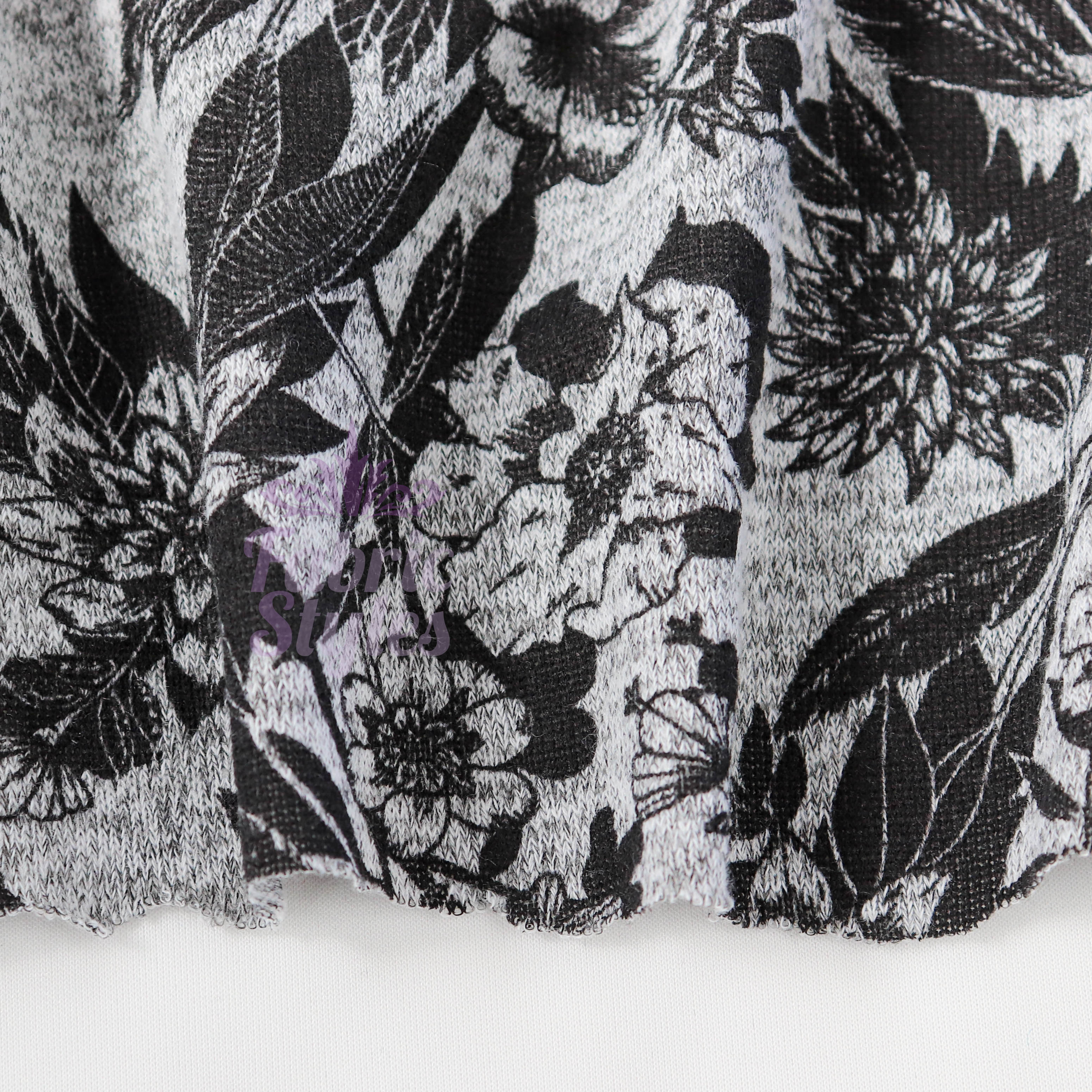 Black Floral Loungewear Fabric