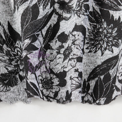 Black Floral Loungewear Fabric