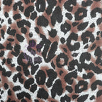 Grey Brown Tie Dye Leopard Loungewear Fabric