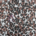 Grey Brown Tie Dye Leopard Loungewear Fabric
