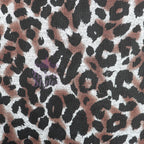 Grey Brown Tie Dye Leopard Loungewear Fabric