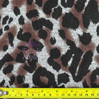 Grey Brown Tie Dye Leopard Loungewear Fabric
