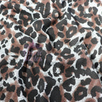 Grey Brown Tie Dye Leopard Loungewear Fabric
