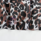 Grey Brown Tie Dye Leopard Loungewear Fabric