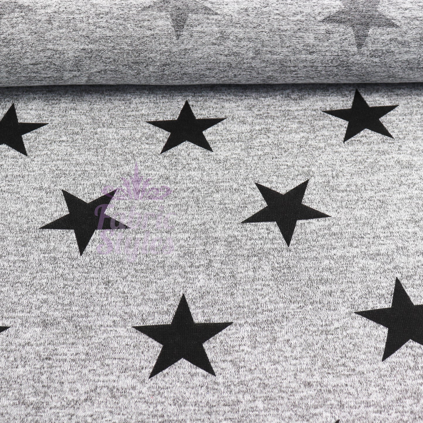 Black Stars Print Loungewear Fabric
