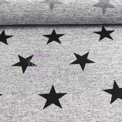 Black Stars Print Loungewear Fabric