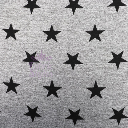 Black Stars Print Loungewear Fabric