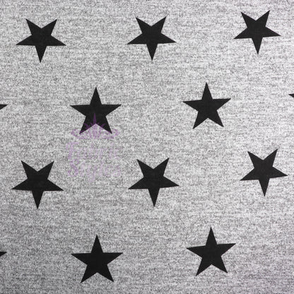 Black Stars Print Loungewear Fabric
