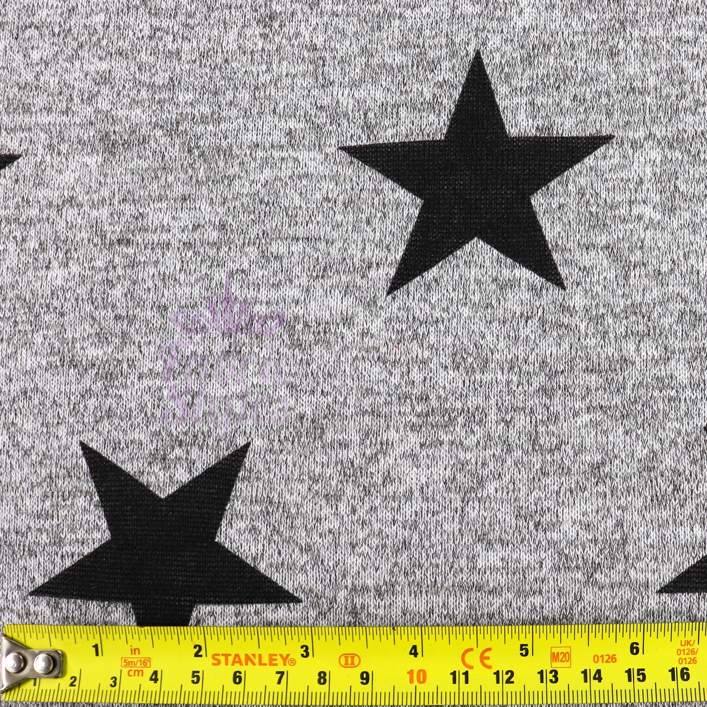 Black Stars Print Loungewear Fabric