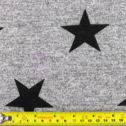 Black Stars Print Loungewear Fabric