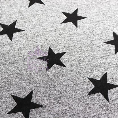 Black Stars Print Loungewear Fabric
