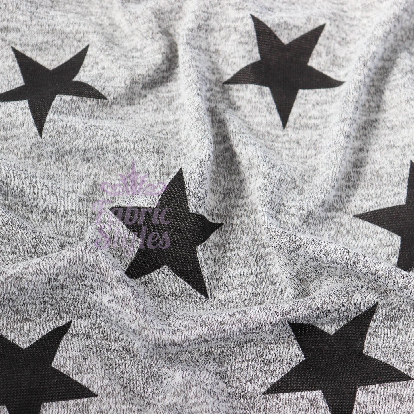 Black Stars Print Loungewear Fabric