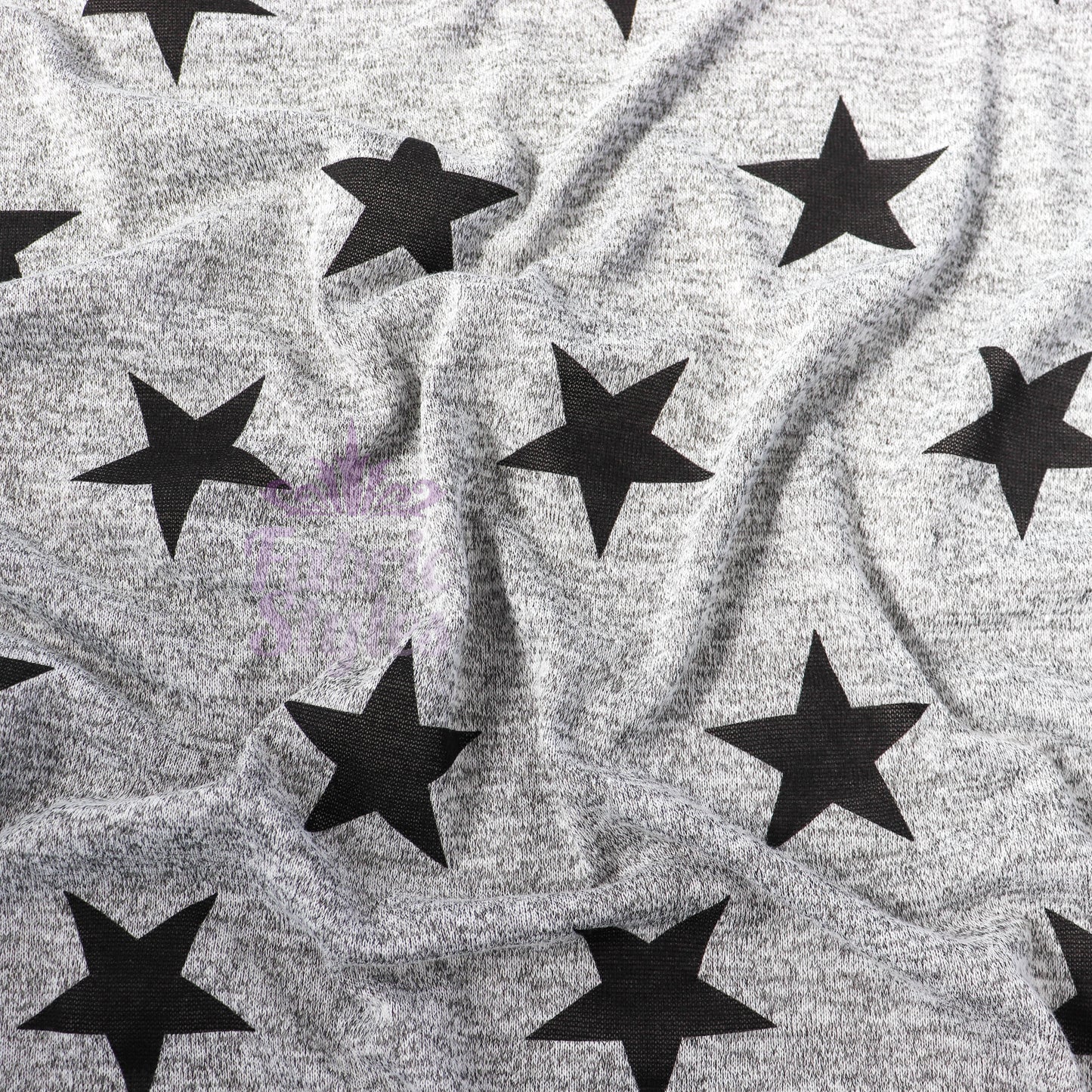 Black Stars Print Loungewear Fabric