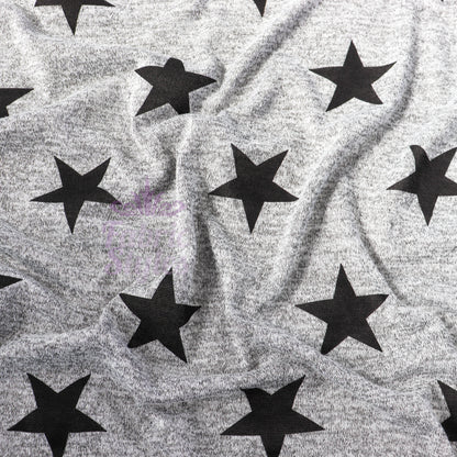 Black Stars Print Loungewear Fabric