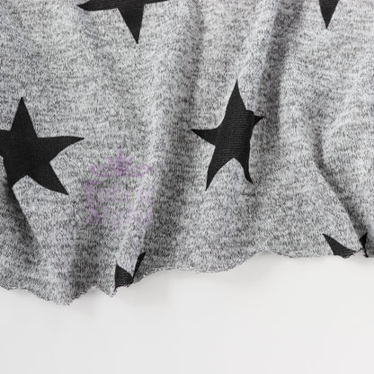 Black Stars Print Loungewear Fabric