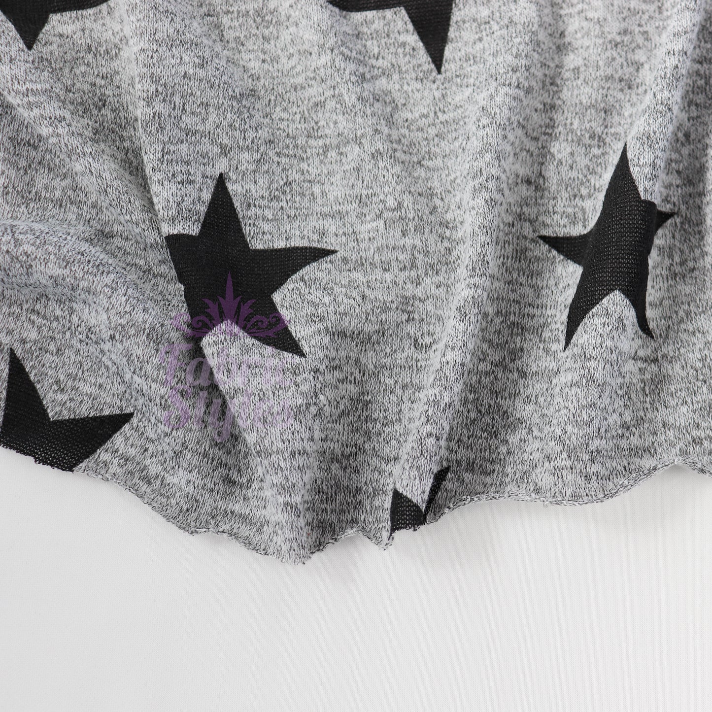 Black Stars Print Loungewear Fabric