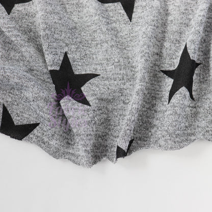 Black Stars Print Loungewear Fabric