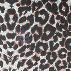 Grey Brown Leopard Loungewear Fabric