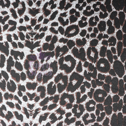 Grey Brown Leopard Loungewear Fabric