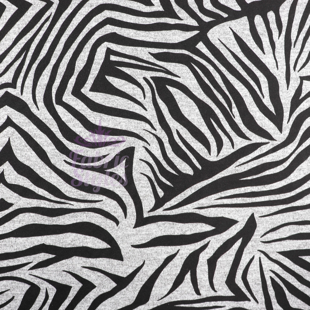 Black Zebra Animal Print Loungewear Fabric