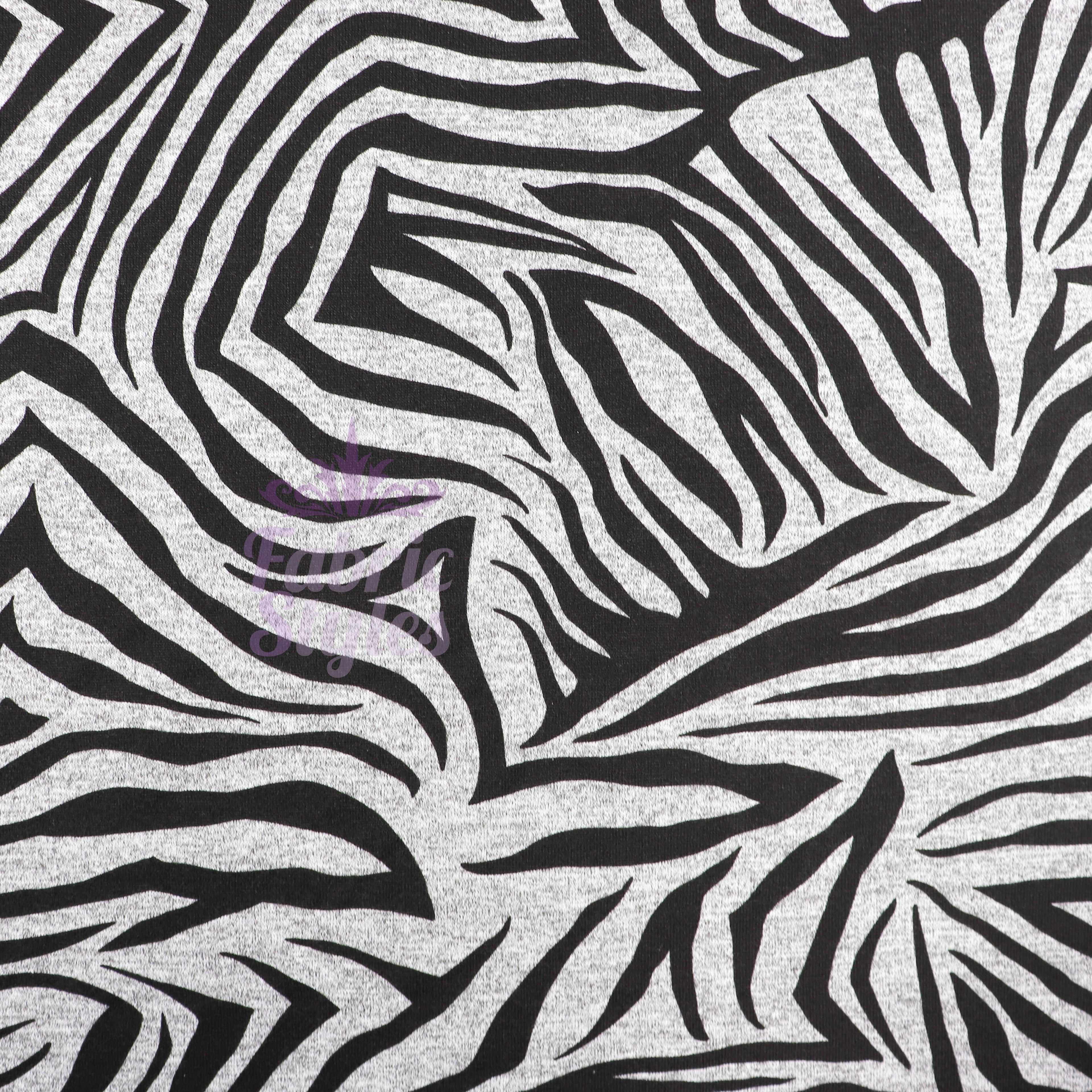 Black Zebra Animal Print Loungewear Fabric