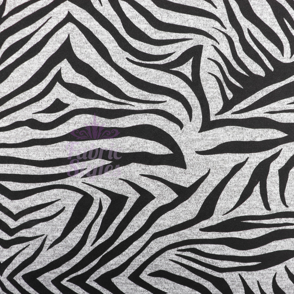 Black Zebra Animal Print Loungewear Fabric