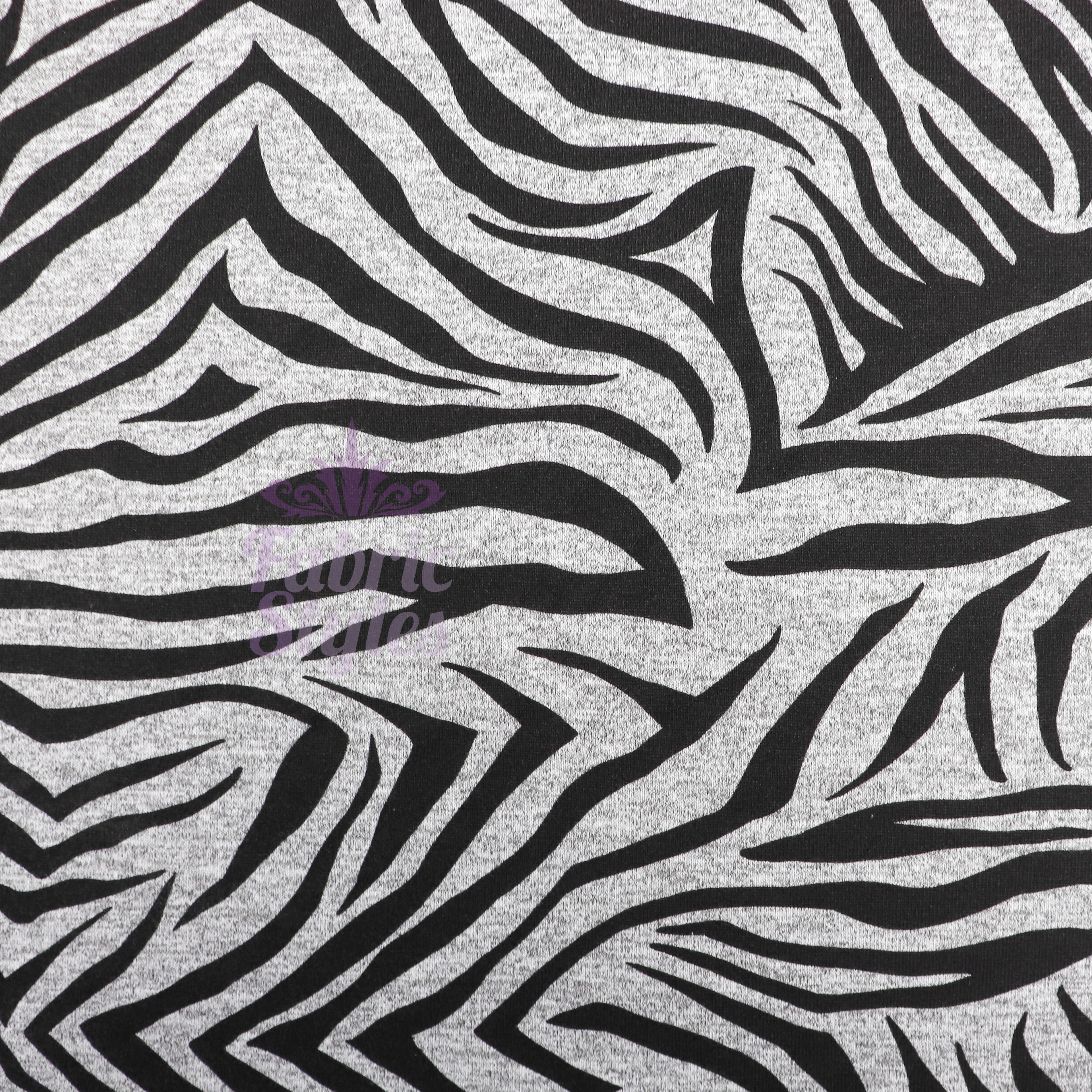 Black Zebra Animal Print Loungewear Fabric