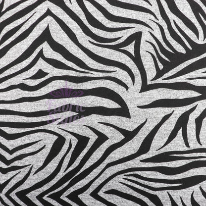 Black Zebra Animal Print Loungewear Fabric