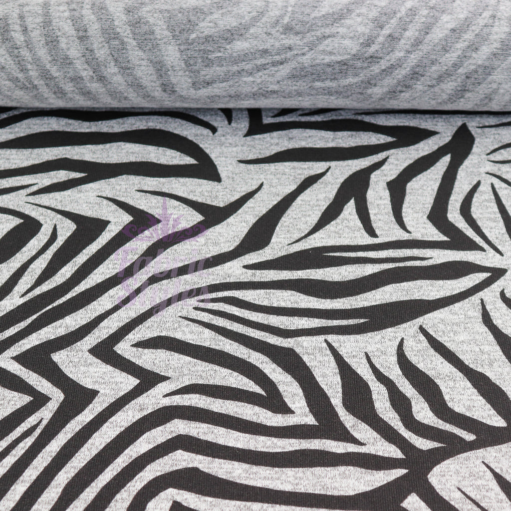 Black Zebra Animal Print Loungewear Fabric