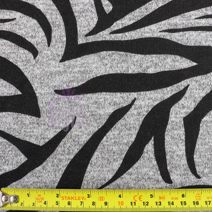 Black Zebra Animal Print Loungewear Fabric