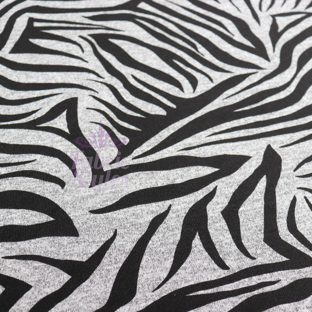 Black Zebra Animal Print Loungewear Fabric