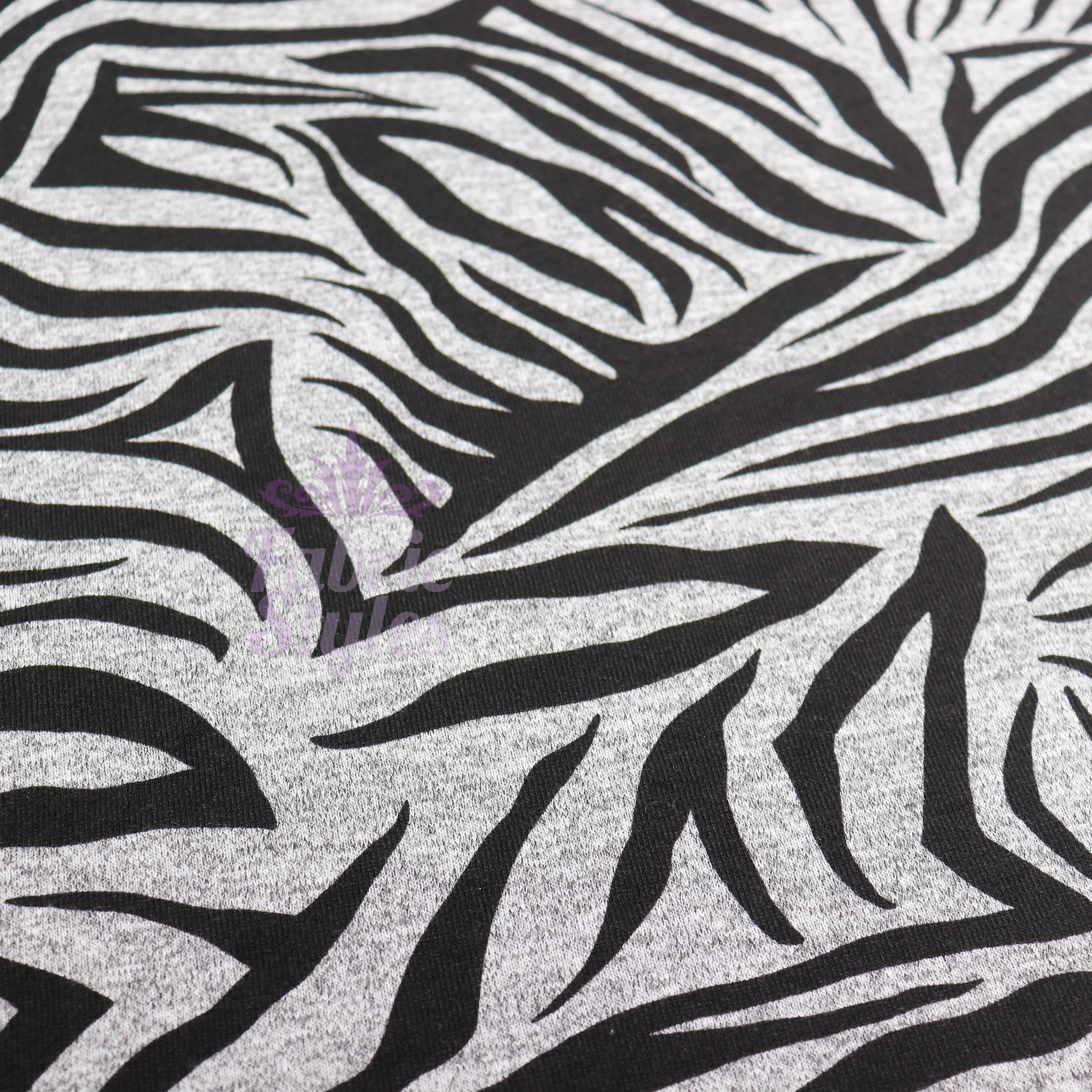 Black Zebra Animal Print Loungewear Fabric