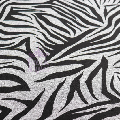 Black Zebra Animal Print Loungewear Fabric