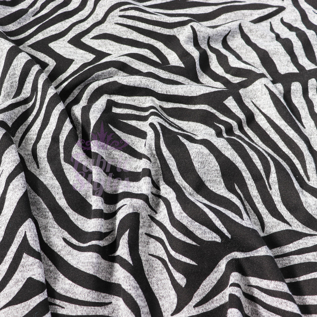 Black Zebra Animal Print Loungewear Fabric