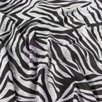 Black Zebra Animal Print Loungewear Fabric