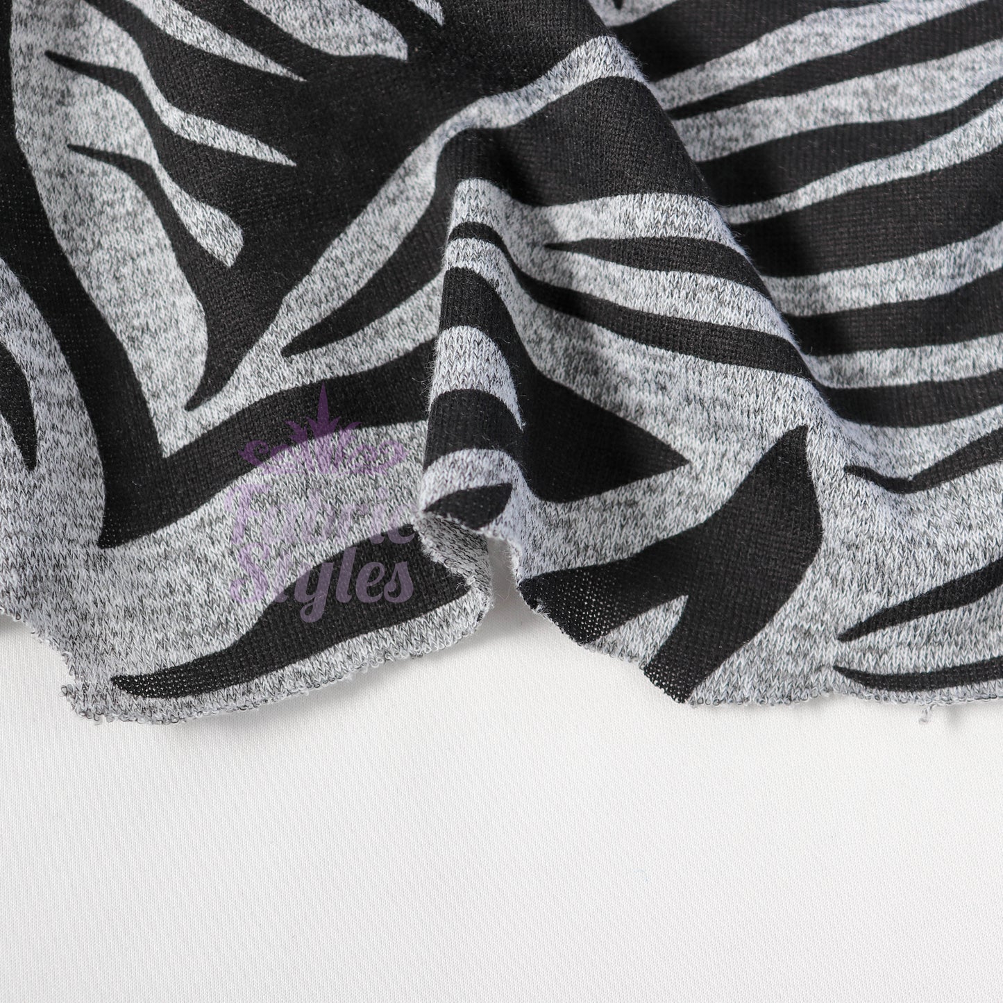 Black Zebra Animal Print Loungewear Fabric
