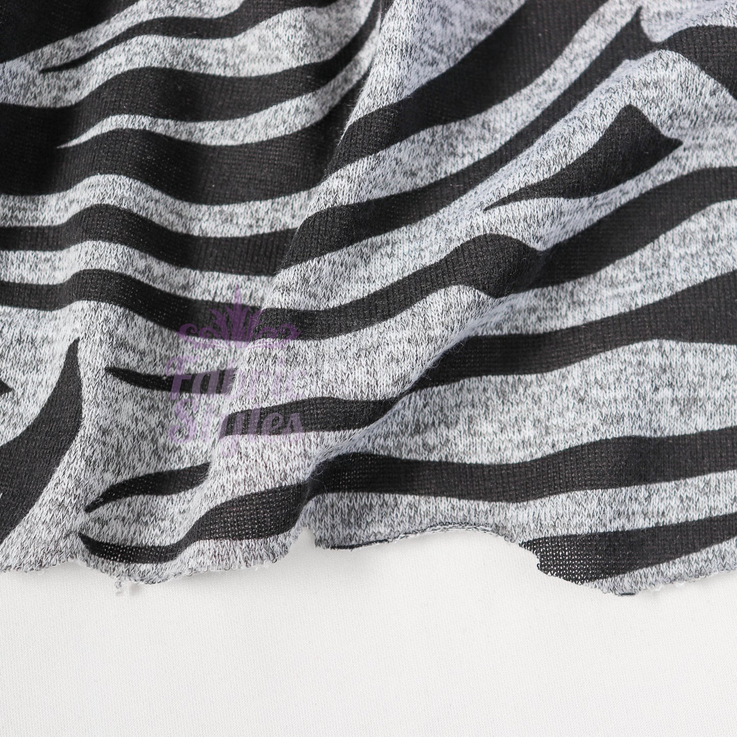 Black Zebra Animal Print Loungewear Fabric