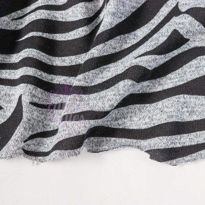 Black Zebra Animal Print Loungewear Fabric